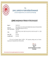 Çevre Danışmanlık Firması Yeterlik Belgesi